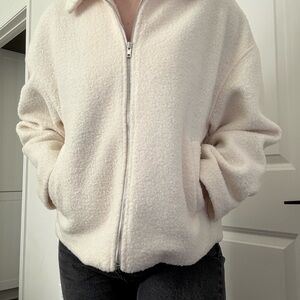 Cozy Cream Boucle Zip-Up Jacket